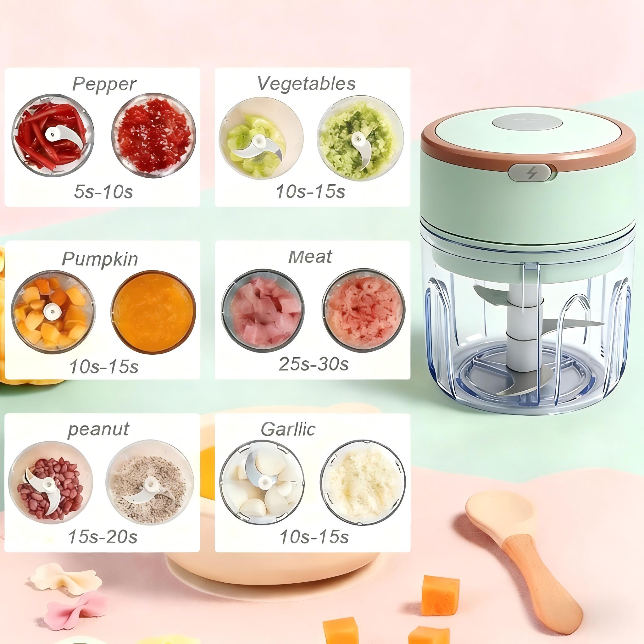 Electric Mini Food Chopper - Compact Portable Kitchen Appliance, Electric Garlic Mincer And Mini Food Processor, Portable Mini Food Processor, Rechargeable Vegetable Blender (Lightweight Design, Suitable for Nuts, Peppers, Onions) Plastic Material - Image 3