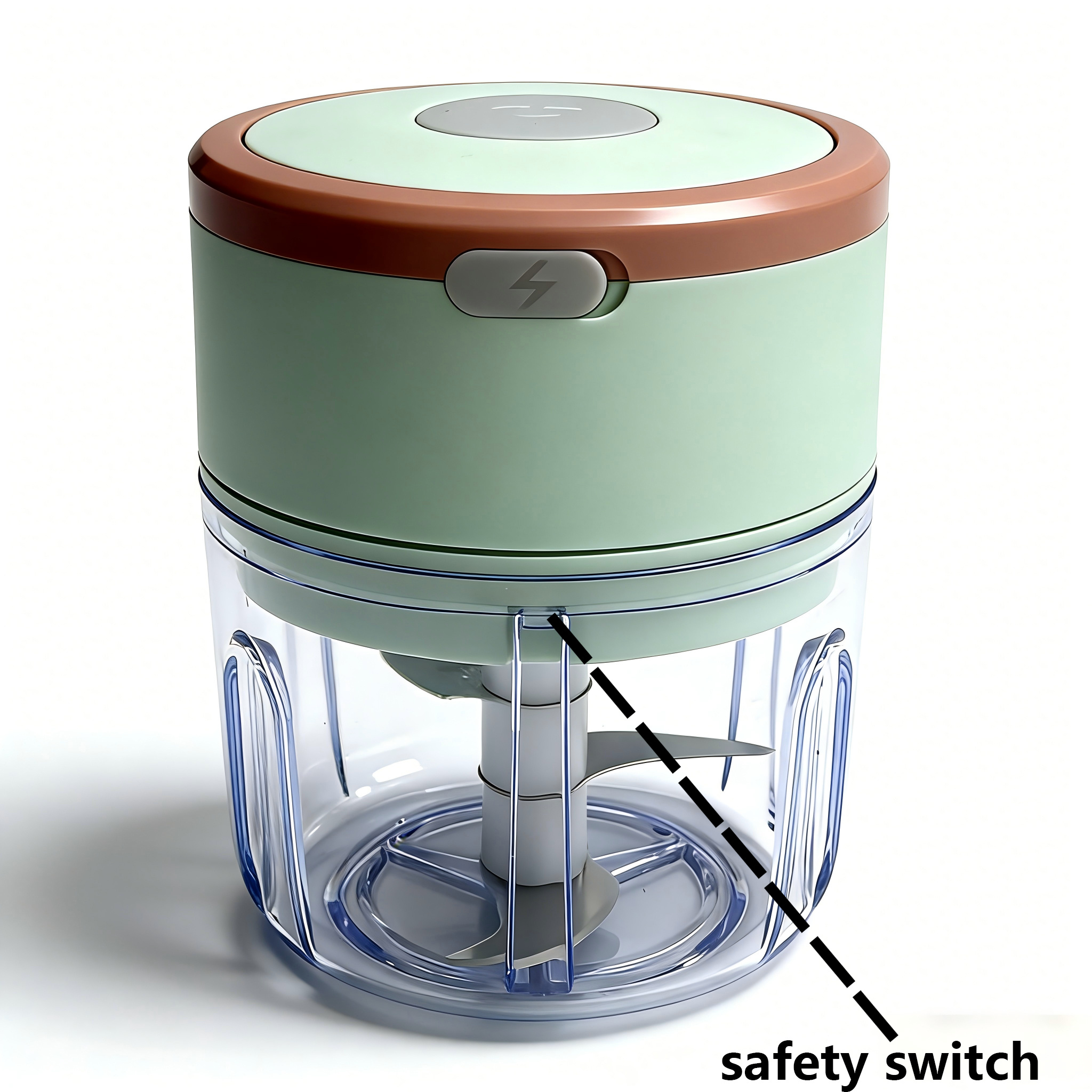 Electric Mini Food Chopper - Compact Portable Kitchen Appliance, Electric Garlic Mincer And Mini Food Processor, Portable Mini Food Processor, Rechargeable Vegetable Blender (Lightweight Design, Suitable for Nuts, Peppers, Onions) Plastic Material - Image 6