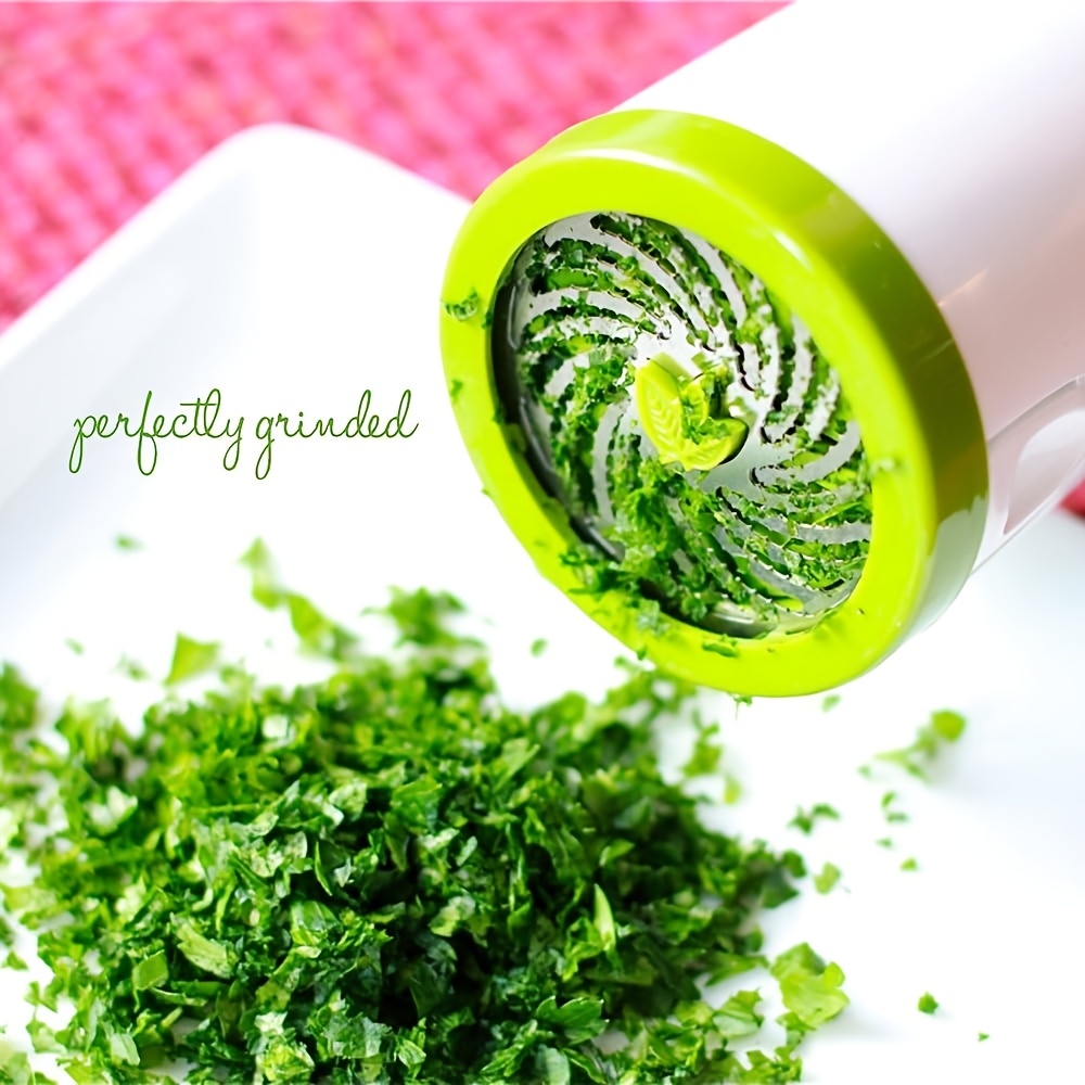 Manual Herb Chopper with Spiral Stainless Steel Blade, Portable Seasoning And Spice Cutter for Cilantro, Parsley, Basil, Mint, Green Onion And Garlic, Non-Electric Kitchen Mincer for Salad, Salsa, Sauce, Garnish, Meal Prep And Home Cooking - Image 5