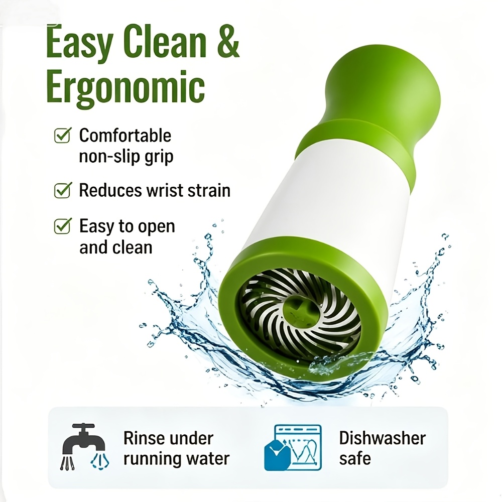 Manual Herb Chopper with Spiral Stainless Steel Blade, Portable Seasoning And Spice Cutter for Cilantro, Parsley, Basil, Mint, Green Onion And Garlic, Non-Electric Kitchen Mincer for Salad, Salsa, Sauce, Garnish, Meal Prep And Home Cooking - Image 4