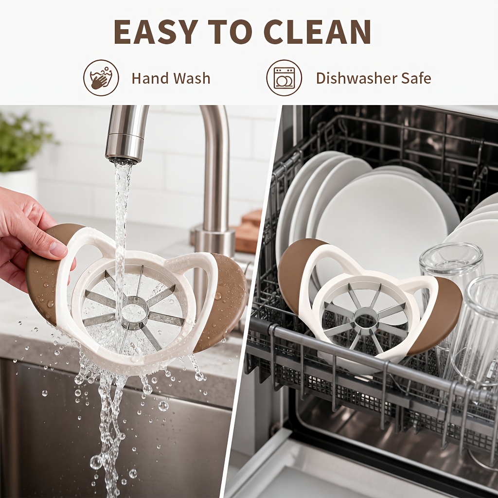 1pc Stainless Steel Fruit And Vegetable Slicer, Ergonomic Dual-Handle Design, Convenient for Cutting Round Fruits And Vegetables Like Apples, Pears, Oranges, Suitable for Kitchen And Outdoor Camping Meal Preparation, Kitchen Essential Gadget - Image 6