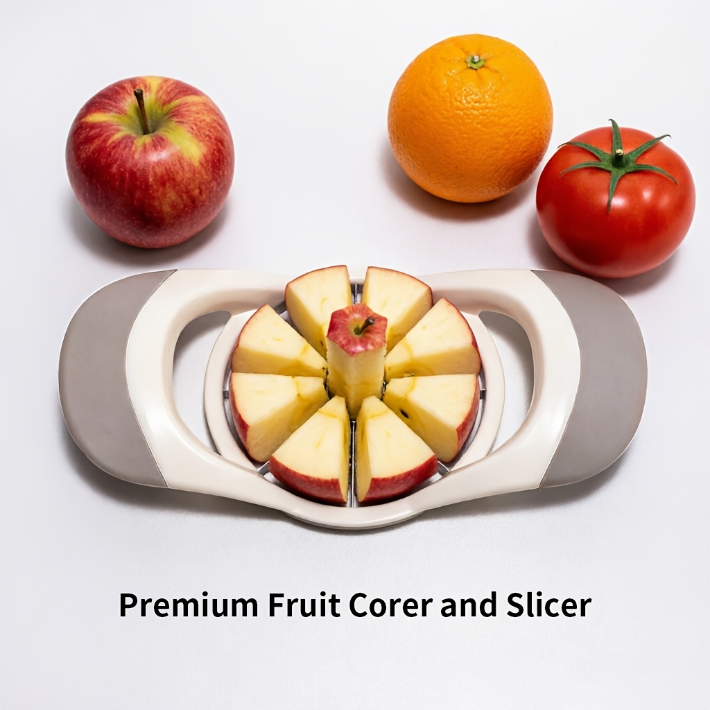 1pc Stainless Steel Fruit And Vegetable Slicer, Ergonomic Dual-Handle Design, Convenient for Cutting Round Fruits And Vegetables Like Apples, Pears, Oranges, Suitable for Kitchen And Outdoor Camping Meal Preparation, Kitchen Essential Gadget - Image 8