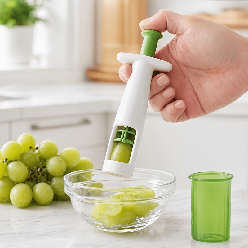 2pcs/Set - (Lid And Cutter) Cherry Tomato Cutter, Grape Cutter, Multi-Functional Grape Slicer, Small Fruit Cutter, Grape Kitchen Gadgets, Cake Decorator, Fruit Cutting Utensils, Kitchen Utensils