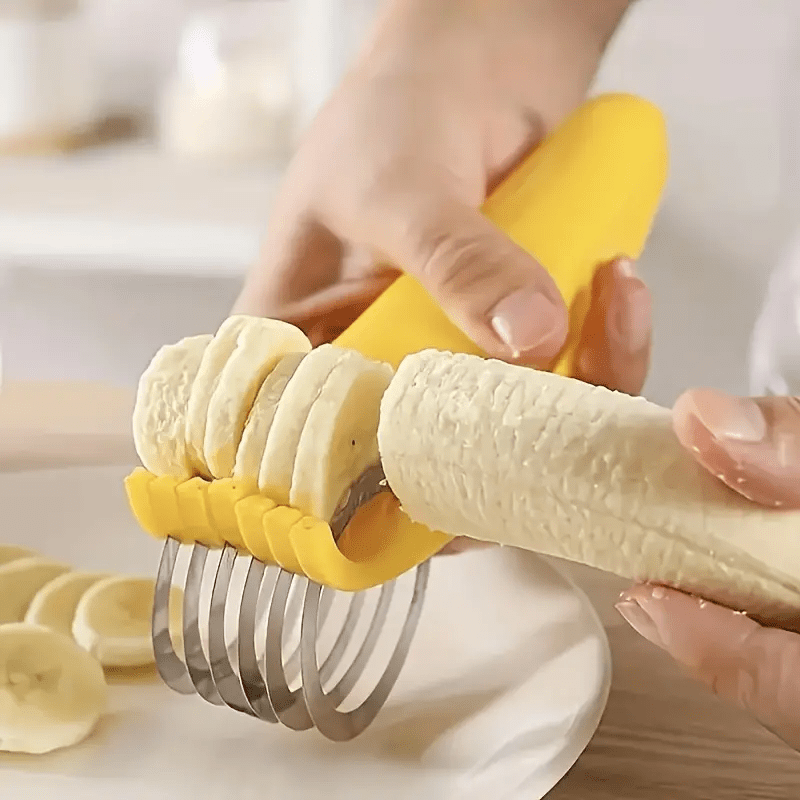 1pc Stainless Steel Banana And Cucumber Slicer- Food Safe, Easy to Use, Suitable for BBQ And Outdoor Cooking, Kitchen Gadget, Outdoor Kitchen Tool, Essential Tool for Camping And Dinner