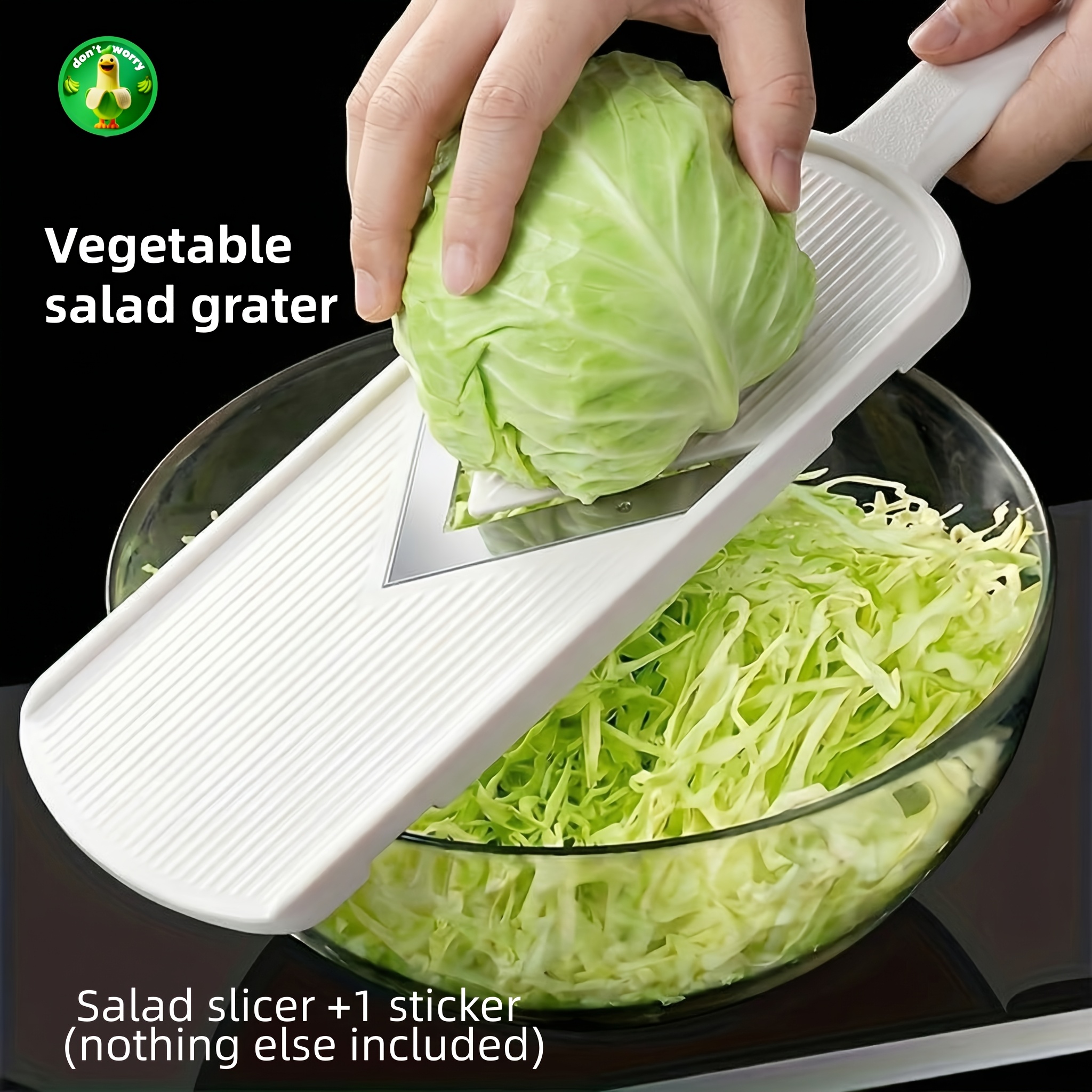 Vegetable Salad Grater, Cabbage, Purple Cabbage, Cabbage Shredder, Equipped with Ergonomic Handle – Stainless Steel Kitchen Tool, Suitable for Salad Making, Efficient Vegetable Shredding And Cutting