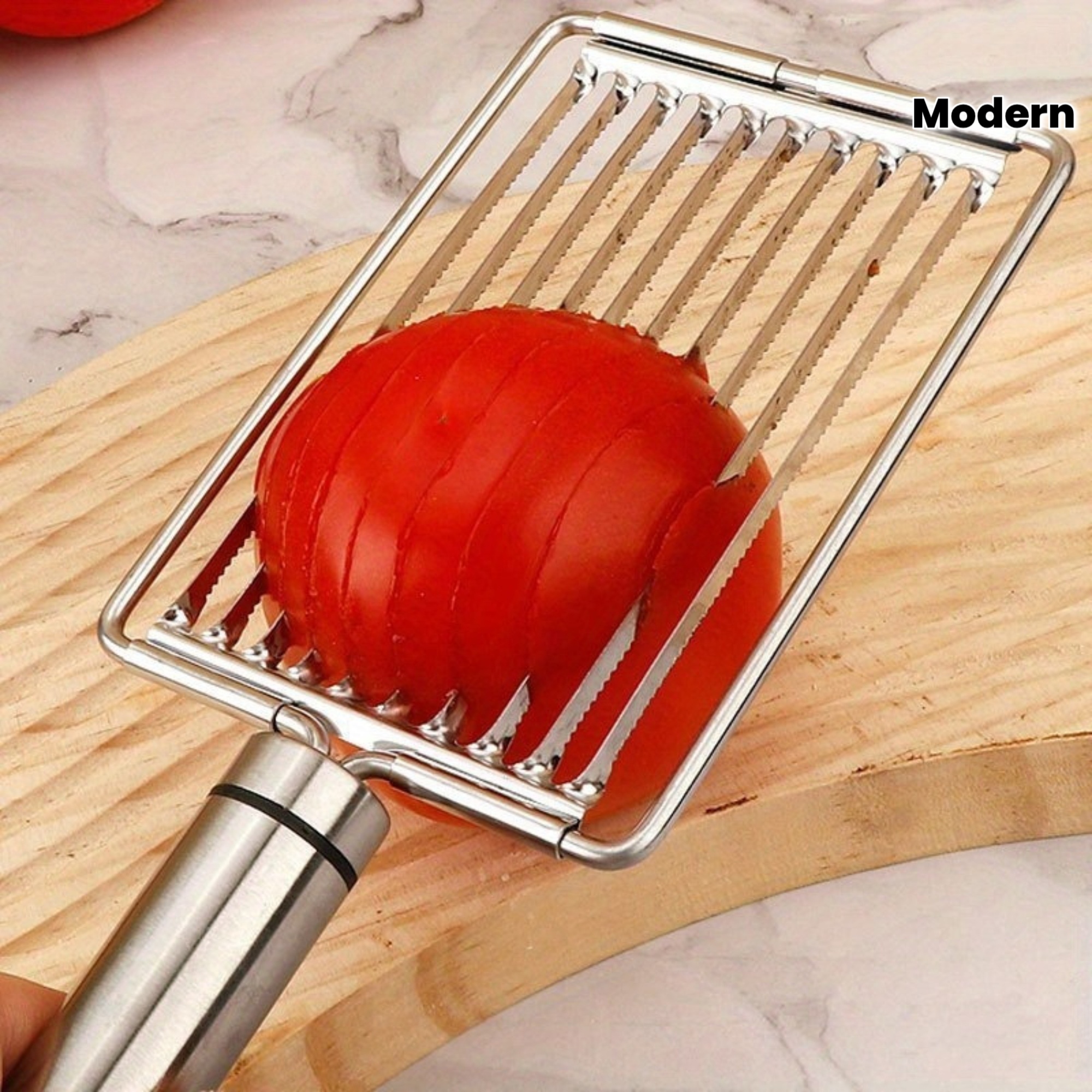 Manual Stainless Steel Tomato & Egg Slicer - Perfect Kitchen Gadget for Fruits, Vegetables, Salads & Sandwiches
