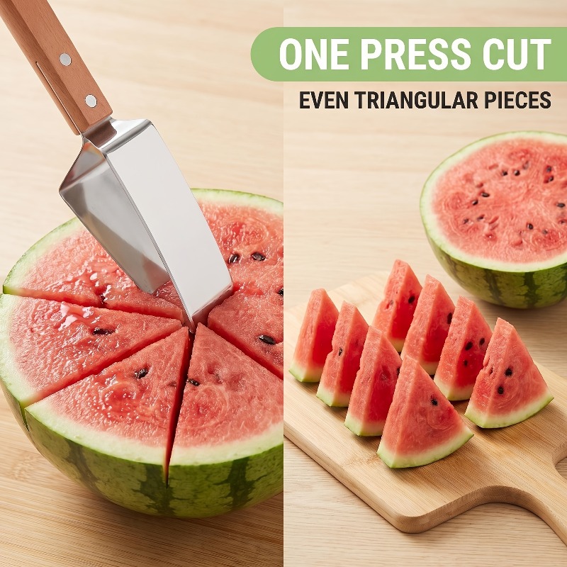 Watermelon Slicer Triangle Cutter/Kitchen Utensils And Gadgets/Kitchen Knives And Additions/Fruit Knife/Carving Knife/. Watermelon Triangle Cutter/Stainless Steel Fruit Cutter/Household Watermelon Cutter/Stainless Steel Cantaloupe Mango Cutter/Trian - Image 2