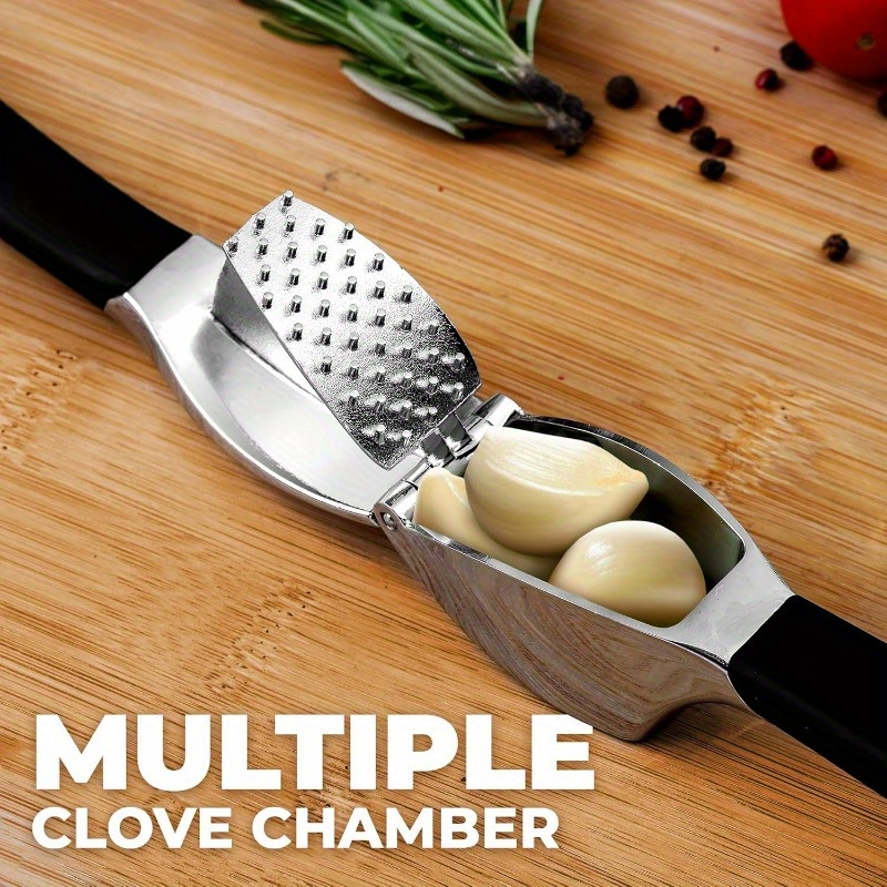 Comfort Grip Garlic Press - Garlic Mincer Tool - Garlic Crusher - Garlic Press Mincer Rust Proof, with Soft Ergonomic Handle, Easy Clean