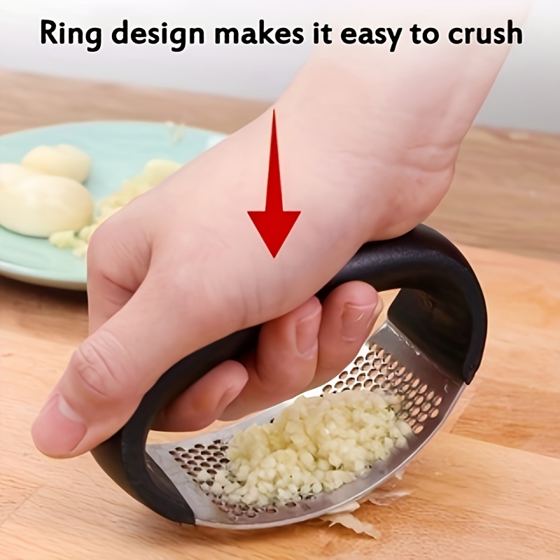 Stainless Steel Garlic Press - Easy-Clean, Portable & Compact Kitchen Tool for Crushing and Chopping Garlic, Perfect for All Seasons, Durable & Stylish Design, Garlic Crusher, Garlic Pres, Garlic Crusher/press, Garlic Chopper, Kitchen Accessory, Kitc