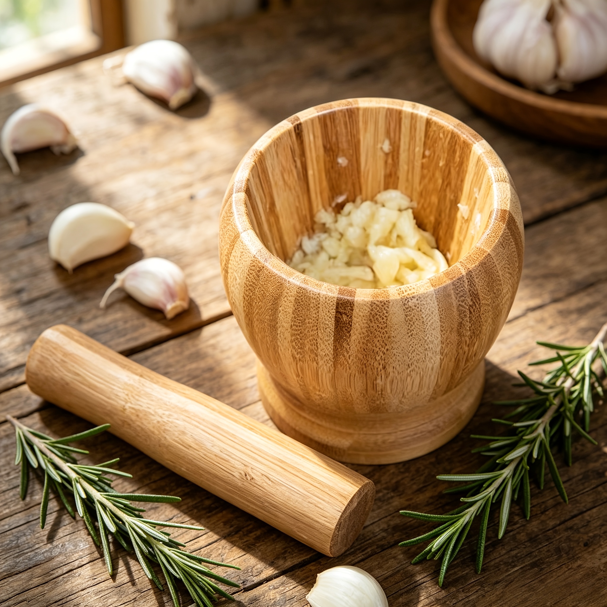 1pc Food-grade Safe Garlic Grinding And Mopping Jar, Thickened And Wear-resistant Manual Grinding Bowl, No Additives for Grinding Garlic, Herbs And Pepper, Easy to Clean And Durable Kitchen Seasoning Tool, Garlic Press