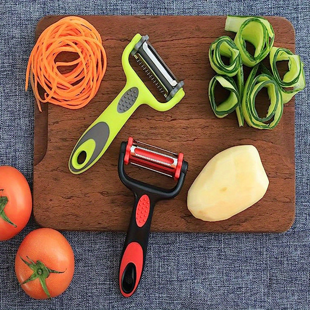 1pc, 3-In-1 Multifunctional Fruit And Vegetable Peeler, Peeling Knife, Rotary Stainless Steel Potato Peeler, Grater And Shredder - Multifunctional Vegetable Cutter, Melon Grater, Fruit Peel Scraper, Ultimate Kitchen Tool!